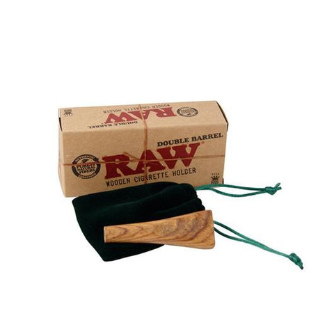 Double Barrel Wooden Holder - RAW