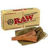 Double Barrel Wooden Holder and Loader - RAW